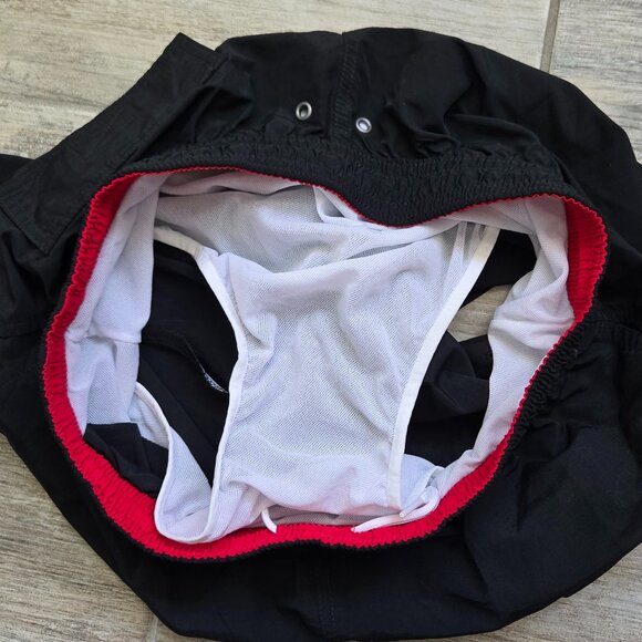 Polo Ralph Lauren Black Swim Trunks Men Red Pony Mesh Lined Drawstring Resort L - Picture 4 of 7